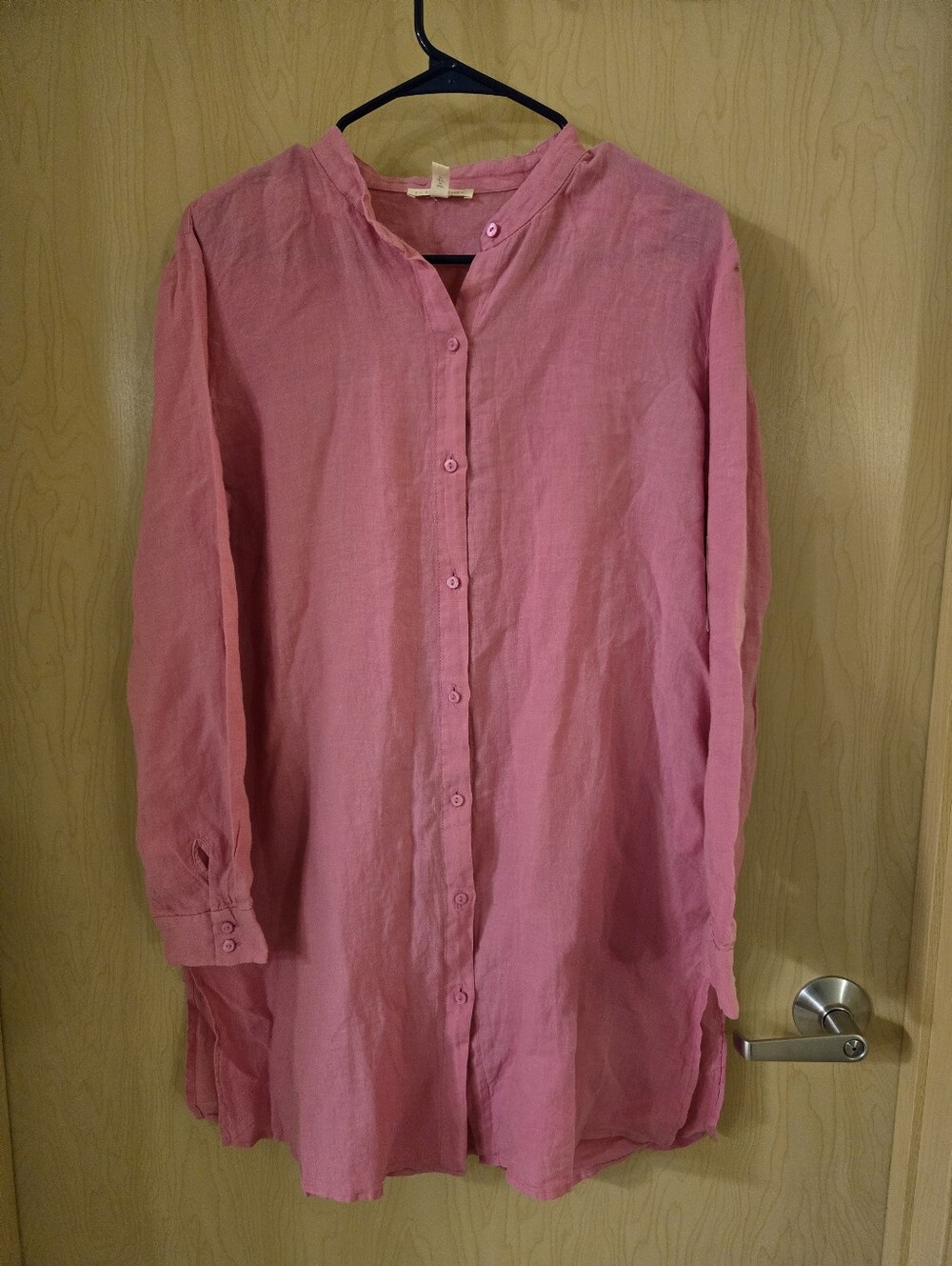 Eileen Fisher Pink Organic Linen Tunic (S)